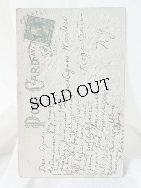 画像3: Postcard  　アンティークポストカード　ガーベラのお花と水辺の風景 (3)