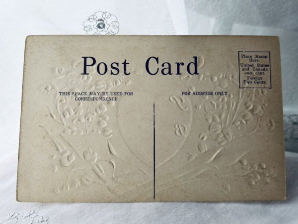 画像3: Postcard  　アンティークポストカード　スズランのお花とハート　（未使用） (3)