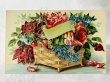 画像1: Postcard  　アンティークポストカード　　薔薇のお花かご　アメリカ1908年 (1)