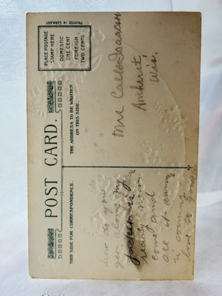画像2: Postcard   アンティークポストカード イースター 忘れな草のお花とイースターエッグ 卵 (2)