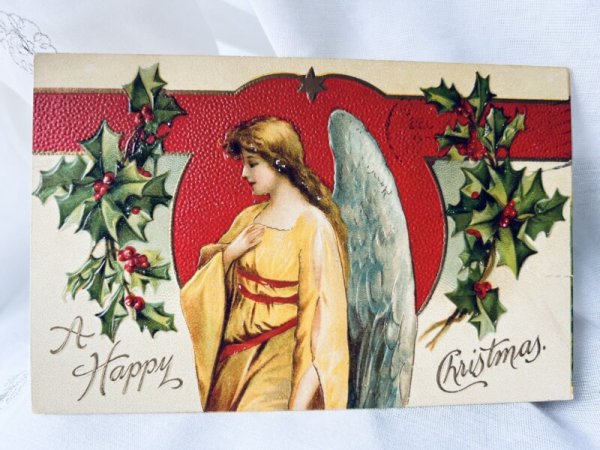 画像1: Postcard  アンティークポストカード　クリスマス　天使　Ellen Clapsaddle　 (1)