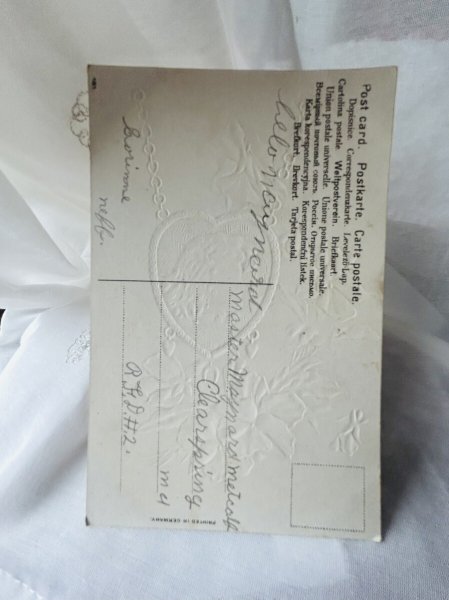 画像2: Postcard  アンティークポストカード パンジーのお花と女の子 F.Brundage  Catherine Klein (2)