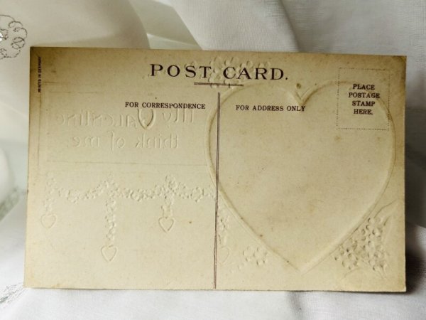 画像2: Postcard  アンティークポストカード　バレンタインの天使たち　Ellen Clapsaddle　（未使用） (2)