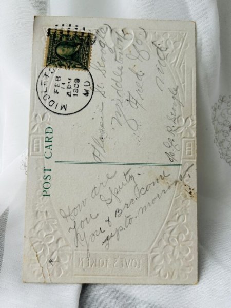 画像4: Postcard アンティークポストカード 猫の結婚式 ウエディング アメリカ1909年 (4)