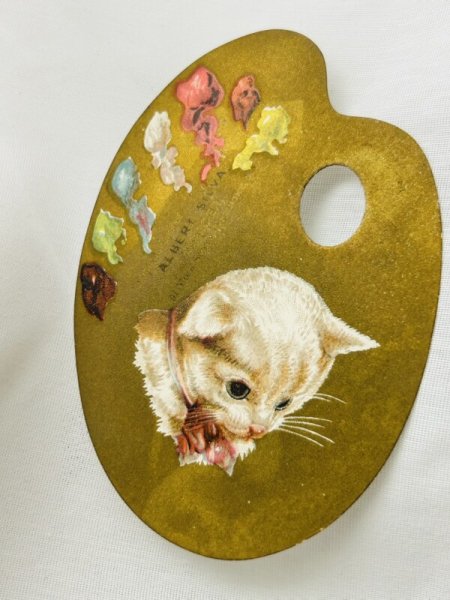 画像2: Vintage trade card  アンティークトレードカード 白猫のパレット Helena Maguire (2)