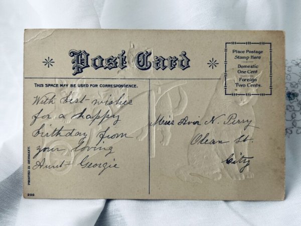 画像4: Postcard  　アンティークポストカード　 一輪車に乗る子猫たち　Helena Maguire  (4)