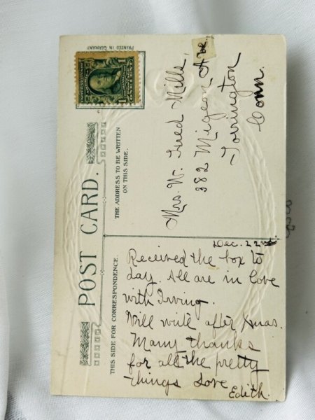 画像3: Postcard  　アンティークポストカード　額絵の中の2匹の猫　Helena Maguire (3)