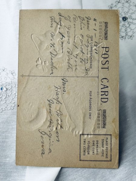 画像2: Postcard　アンティークポストカード　2匹の白猫　 (2)