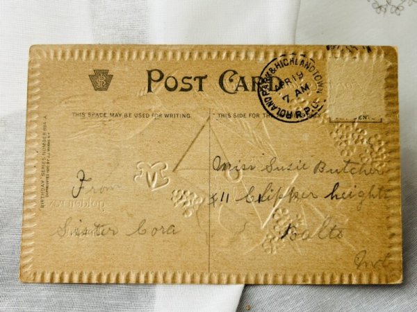 画像3: Postcard  　アンティークポストカード　小鳥と手紙　アオガラ (3)