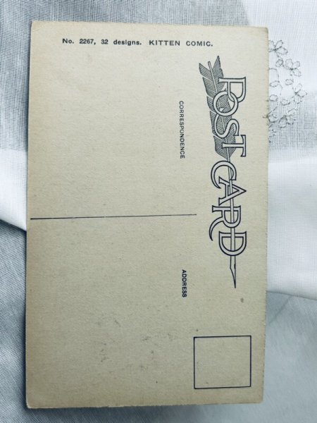 画像2: Postcard アンティークポストカード 猫の結婚式 花嫁 新郎 (未使用)  (2)