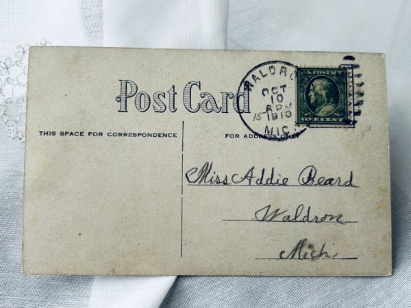 画像2: Postcard　アンティークポストカード　ラッキーな奴　犬と猫　アメリカ1910年 (2)