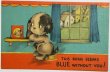 画像1: Postcard  　アンティークポストカード　寂しい子犬　（未使用） (1)