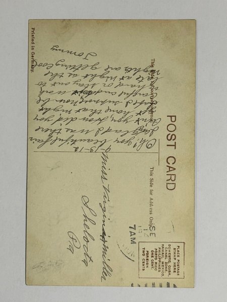 画像2: Postcard  　アンティークポストカード　写真　自動車を運転する大きな犬と女の子 (2)