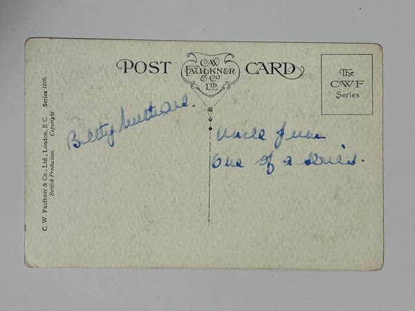 画像2: Postcard   アンティークポストカード バスケットの中のタビー犬 Tubby dog (2)