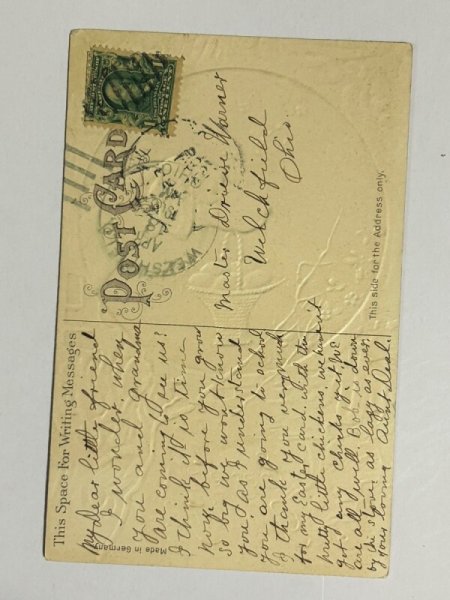 画像2: Postcard   アンティークポストカード イースター バスケットとハウンド犬 卵 (2)