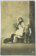 画像1: Postcard  　アンティークポストカード　写真　ダックスフンドと子どもたち　1917年 (1)