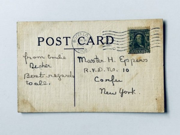 画像2: Postcard アンティークポストカード 教会の日曜学校に向かうクマさん 1908年 (2)
