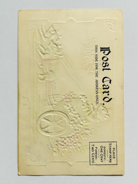 画像3: Postcard  アンティークポストカード　新年祝い　New Year 豚さんの豚車　 (3)