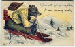 画像1: Postcard　アンティークポストカード　スキーを楽しむクマさん　熊　1908年 (1)