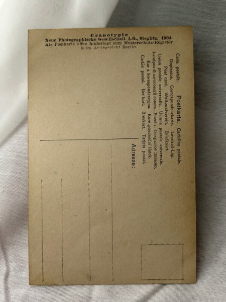 画像2: Postcard    アンティークポストカード 写真 お人形と女の子 (未使用) (2)