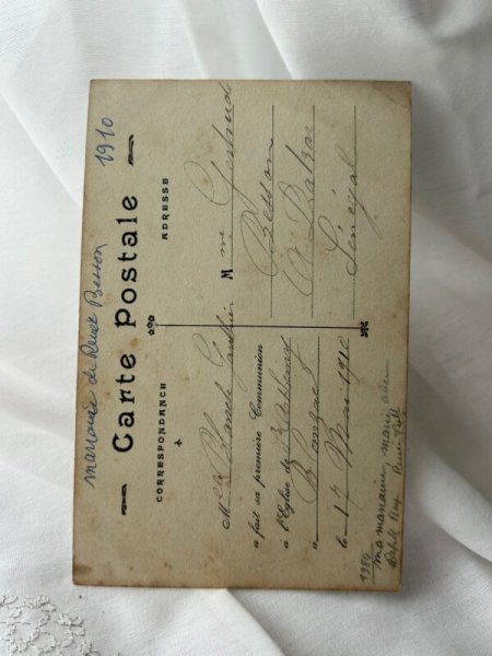 画像2: Postcard    アンティークポストカード　写真　初聖体の女の子　フランス (2)