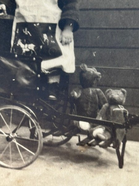 画像2: Postcard    アンティークポストカード 肖像写真 テディベアと小さな子供 1913年 (2)