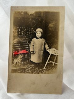 アンティークポストカード　お人形とテディベアとおしゃべりの可愛い少女　1912年 Snowdrop Postcards アンティークポストカード専門店 < Teddy Bear >