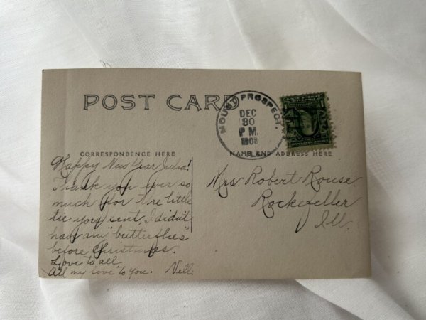 画像2: Postcard    アンティークポストカード　肖像写真　木馬と女の子たち　アメリカ1908年 (2)