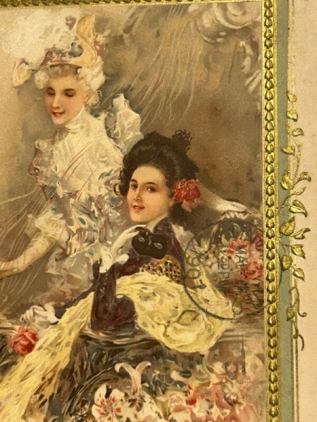 画像2: Postcard  　アンティークポストカード　2人の女性　1907年 (2)