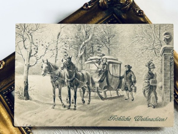 画像2: Postcard　アンティークポストカード　馬車　ウィーン趣味　M.M.VIENNE　 (2)