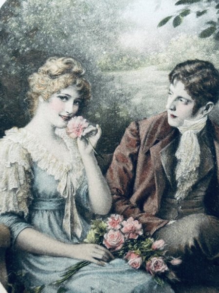 画像3: Postcard アンティークポストカード 恋人たち M.M.VIENNE フランス1912年 (3)