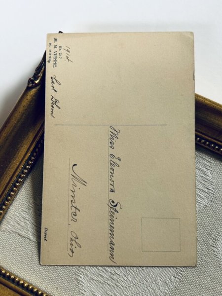 画像4: Postcard アンティークポストカード スパニエル犬と女の子 M.M.VIENNE 1914年 (4)