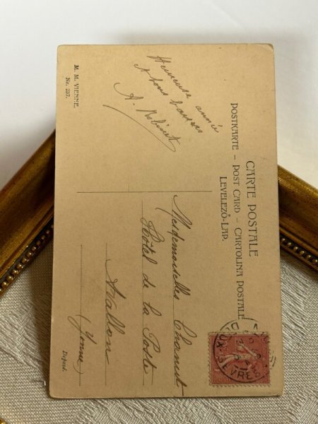 画像5: Postcard　アンティークポストカード　女性と女の子　母娘　M.M.VIENNE　フランス1905年 (5)
