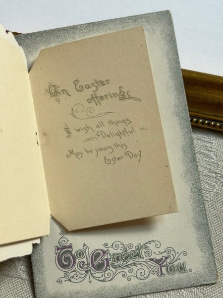 画像4: Postcard   アンティークポストカード イースター スミレのお花 ブックレット 仕掛け (4)