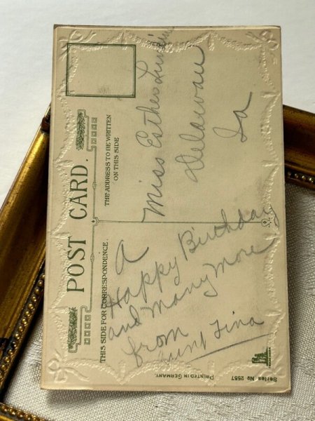 画像5: Postcard  アンティークポストカード　薔薇のお花と田舎の風景　　仕掛け　 (5)