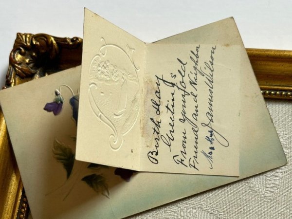 画像4: ▼SALE 500▼ Postcard アンティークポストカード スミレのお花 水辺の風景 船 ブックレット 仕掛け (4)