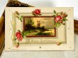 画像2: Postcard  アンティークポストカード　薔薇のお花と水辺の風景　ブックレット　仕掛け　 (2)