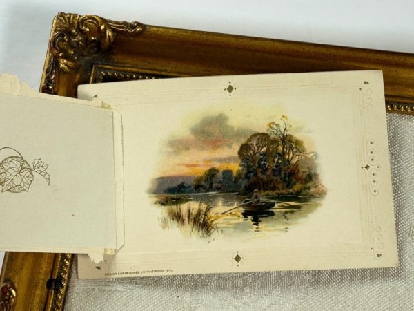 画像5: Postcard  アンティークポストカード　薔薇のお花と水辺の風景　ブックレット　仕掛け　 (5)