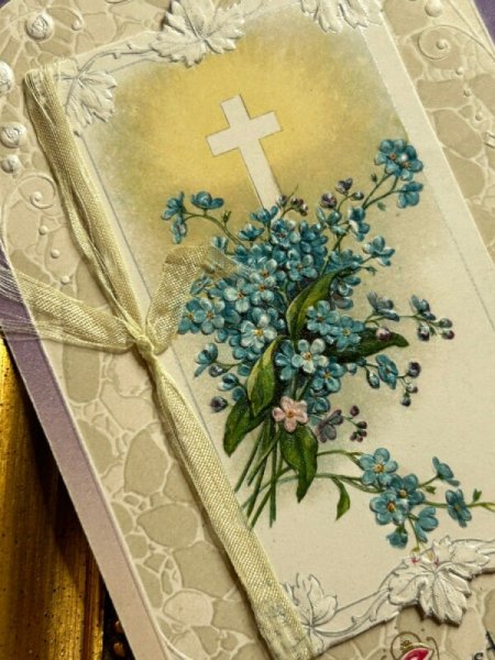 画像3: Postcard   アンティークポストカード イースター 忘れな草のお花 ブックレット 仕掛け (3)