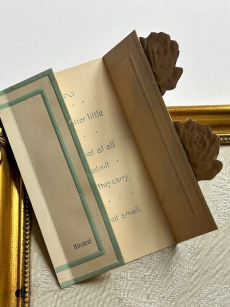 画像6: Postcard  アンティークポストカード　薔薇のお花　観音開き　仕掛け　ベルベッド（未使用） (6)