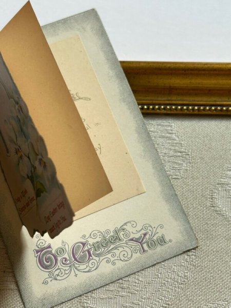 画像3: Postcard   アンティークポストカード イースター スミレのお花 ブックレット 仕掛け (3)