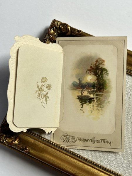 画像5: Postcard  　アンティークポストカード　忘れな草のお花　羊飼い　水辺の風景　ブックレット　仕掛け (5)