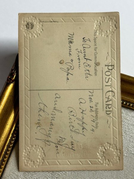 画像4: Postcard  　アンティークポストカード　忘れな草のお花　窓　扉　 (4)