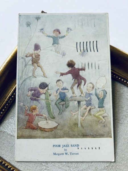 画像2: Postcard  アンティークポストカード　妖精たちのジャズバンド　 Margaret Tarrant (2)