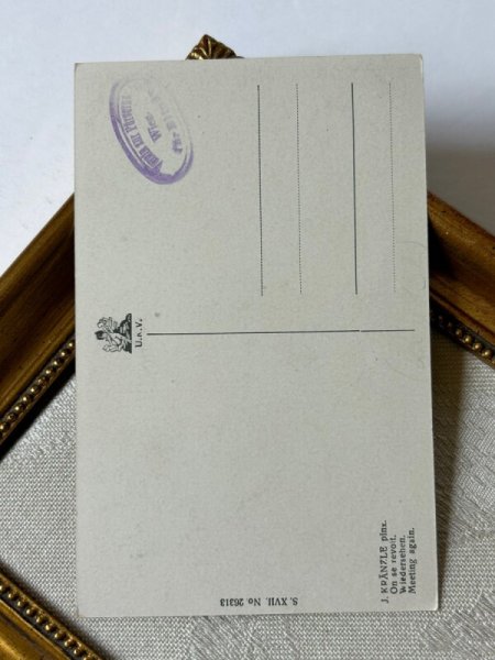 画像3: Postcard   アンティークポストカード  お出迎えをする女の子 J Kranzle (3)