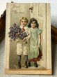 画像2: Postcard  　アンティークポストカード 　スミレのお花と子どもたち (2)