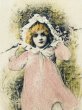画像3: Postcard  　アンティークポストカード 　ボンネット帽子の女の子　Harriet Bennett ? (未使用) (3)