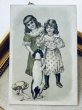画像2: Postcard  　アンティークポストカード 　女の子とハウンド犬　猟犬　（未使用） (2)