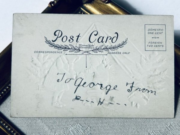 画像3: Postcard   アンティークポストカード  バレンタイン インディアンごっこをして遊ぶ子どもたち キャンプ お人形 (3)
