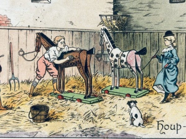 画像3: Postcard   アンティークポストカード  木馬のお世話をする子どもたち イギリス1906年 (3)